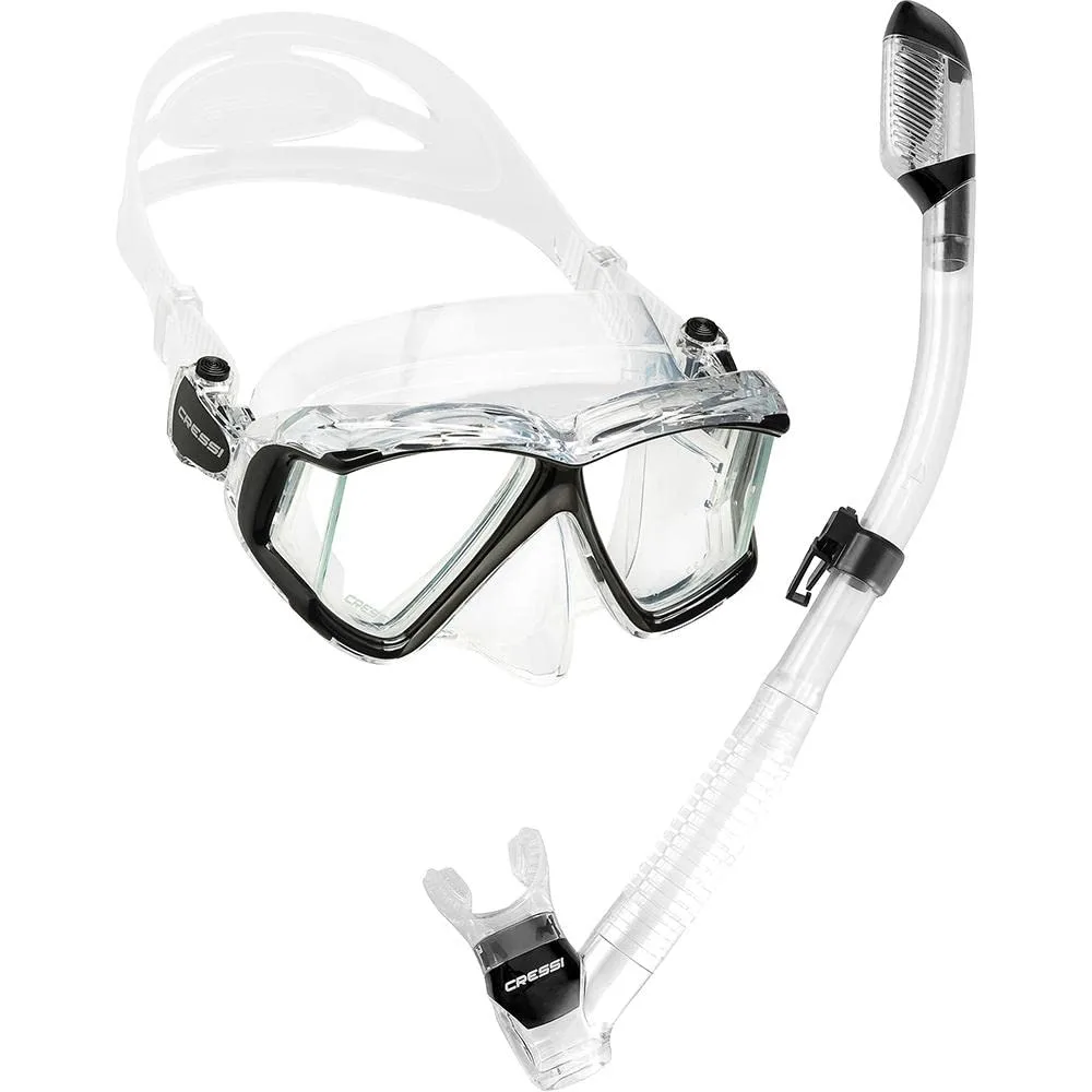 Cressi Pano 3 &amp; Supernova Dry Mask and Snorkel Kit
